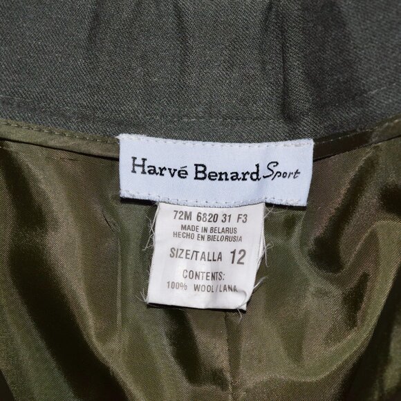 Vintage Harvé Benard Dark Gray Wool Pleated Trousers | Size 12 - Picture 5 of 5
